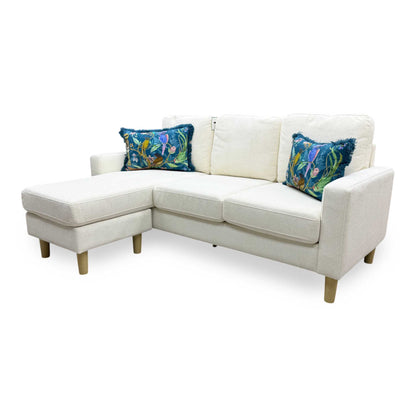 'Pad' Natural Fabric Compact Left Hand Facing Corner Sofa