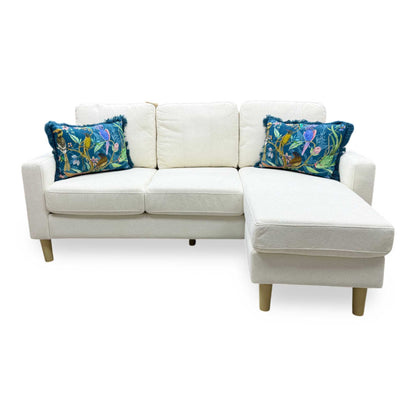 'Pad' Natural Fabric Compact Left Hand Facing Corner Sofa