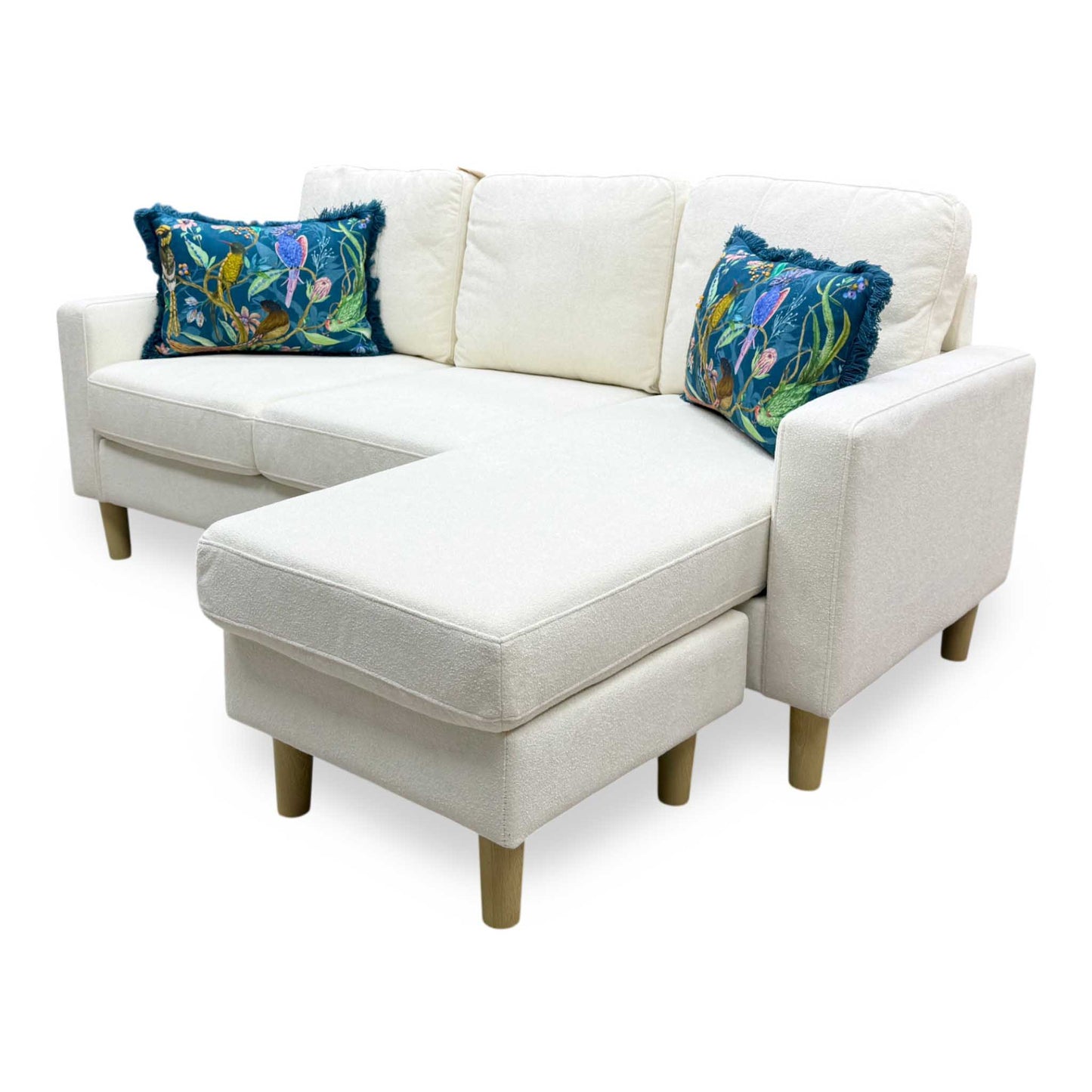 'Pad' Natural Fabric Compact Left Hand Facing Corner Sofa
