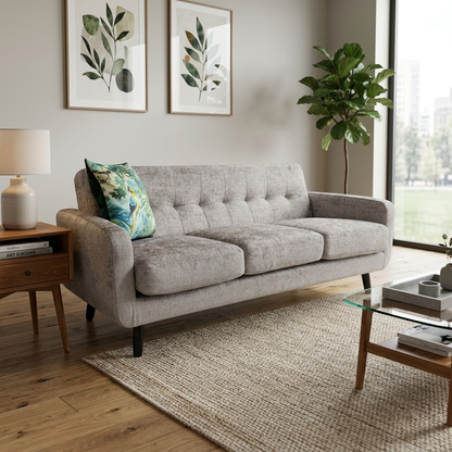 'Oslo' Natural Fabric 3 Seater Sofa
