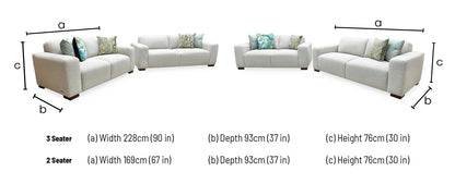 Michelle Keegan Home 'Cortes' Natural Fabric 3 + 2 Seater Fabric Sofa Set