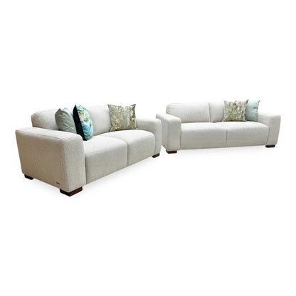 Michelle Keegan Home 'Cortes' Natural Fabric 3 + 2 Seater Fabric Sofa Set