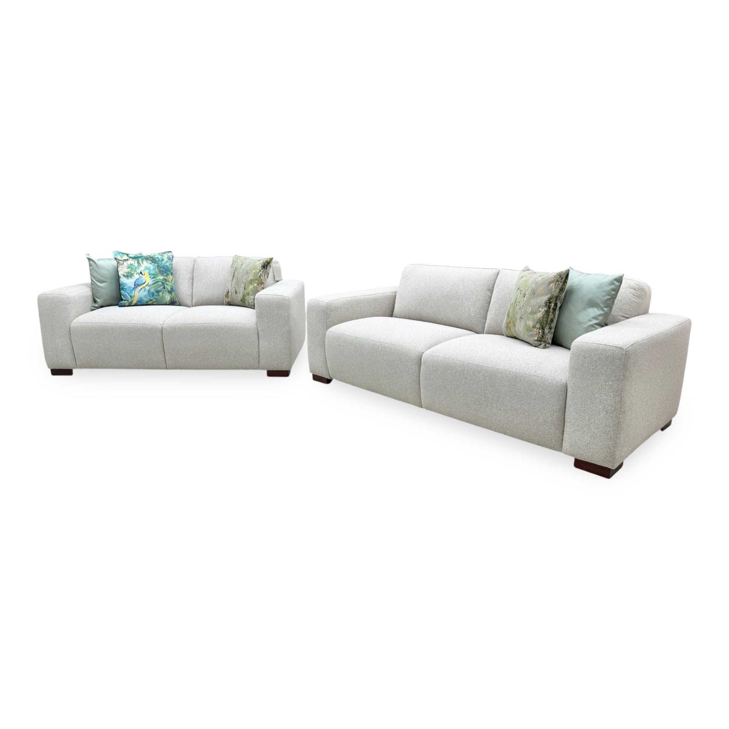 Michelle Keegan Home 'Cortes' Natural Fabric 3 + 2 Seater Fabric Sofa Set