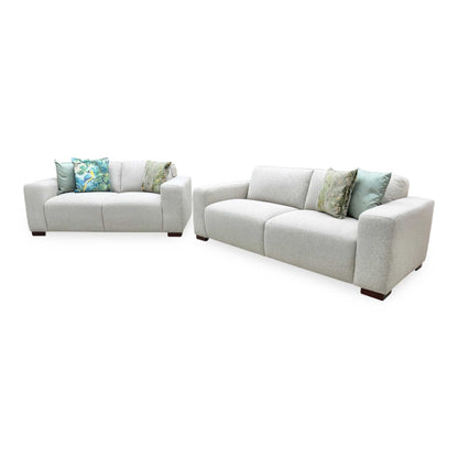 Michelle Keegan Home 'Cortes' Natural Fabric 3 + 2 Seater Fabric Sofa Set