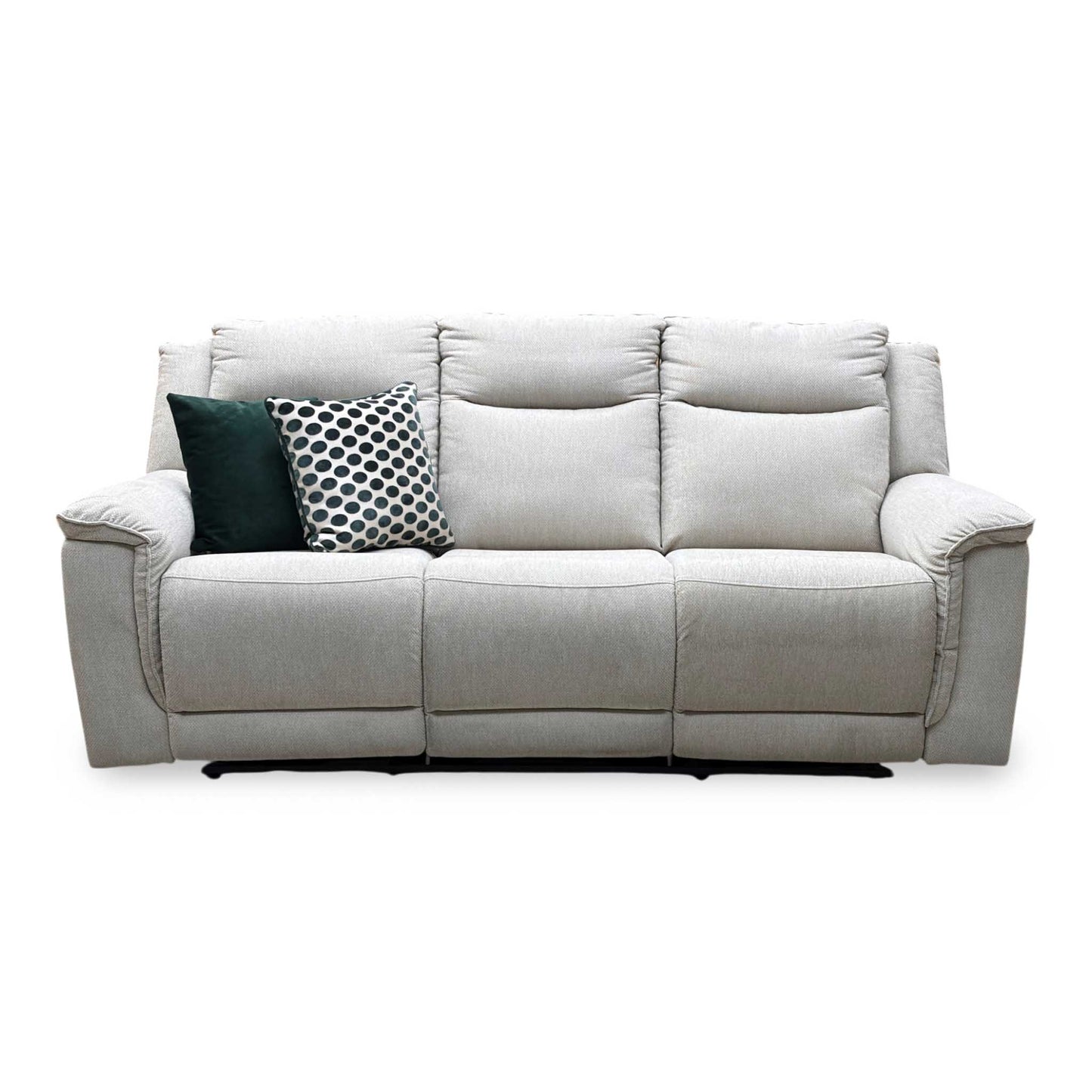 ‘Miro’ Natural Fabric 3 Seater Manual Fabric Recliner Sofa