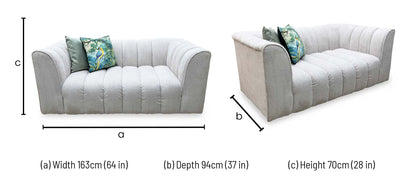 Michelle Keegan Home 'Mikah' Natural Fabric 2 Seater Fabric Sofa