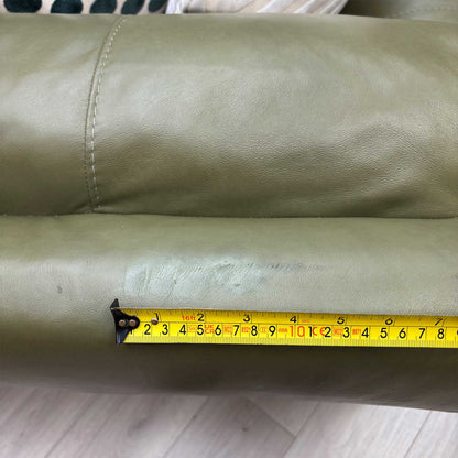‘Marlow’ Olive Green Italian Leather Right Hand Corner Chaise Sofa