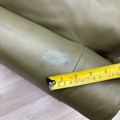 ‘Marlow’ Olive Green Italian Leather Right Hand Corner Chaise Sofa