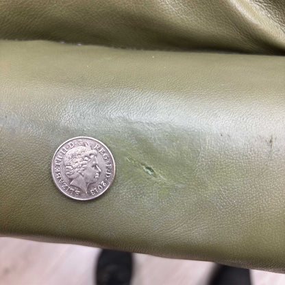 ‘Marlow’ Olive Green Italian Leather Right Hand Corner Chaise Sofa