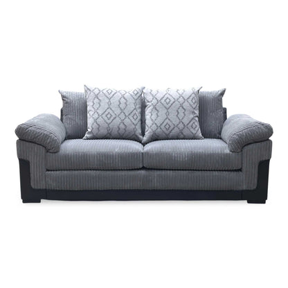 ‘Marissa’ Grey Jumbo Cord 3 Seater Sofa