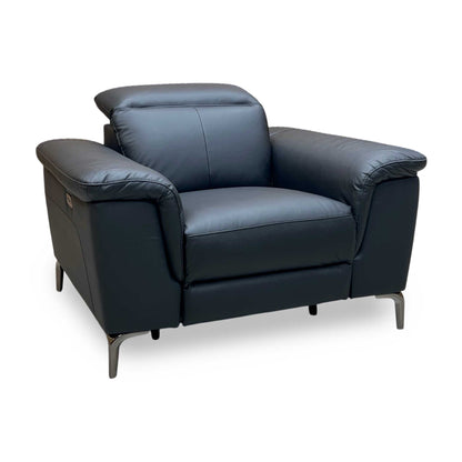 ‘Lorenza’ Black Leather Mix Power Recliner Armchair