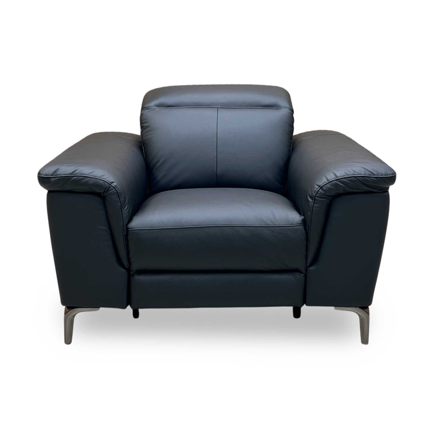 ‘Lorenza’ Black Leather Mix Power Recliner Armchair