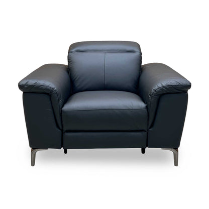 ‘Lorenza’ Black Leather Mix Power Recliner Armchair