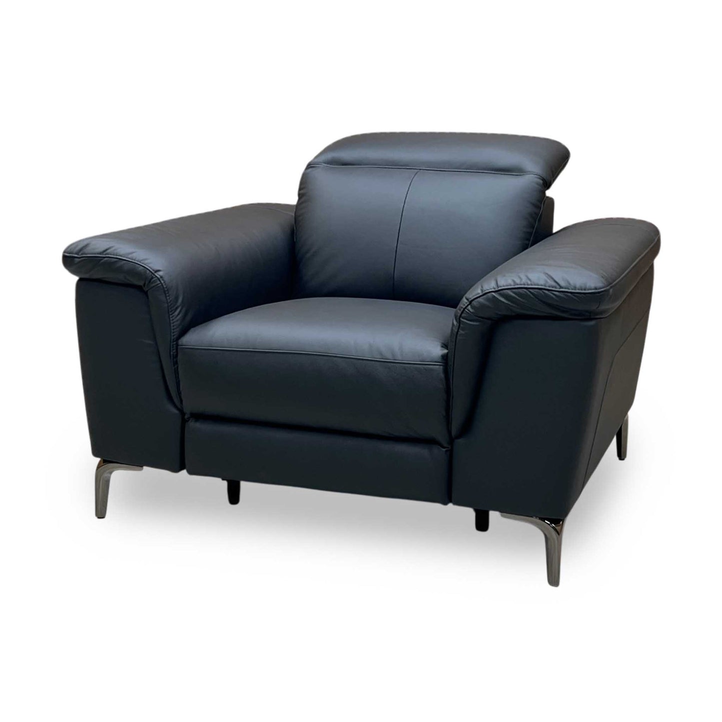‘Lorenza’ Black Leather Mix Power Recliner Armchair