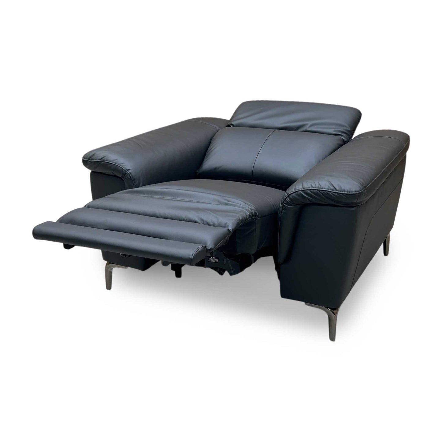 ‘Lorenza’ Black Leather Mix Power Recliner Armchair