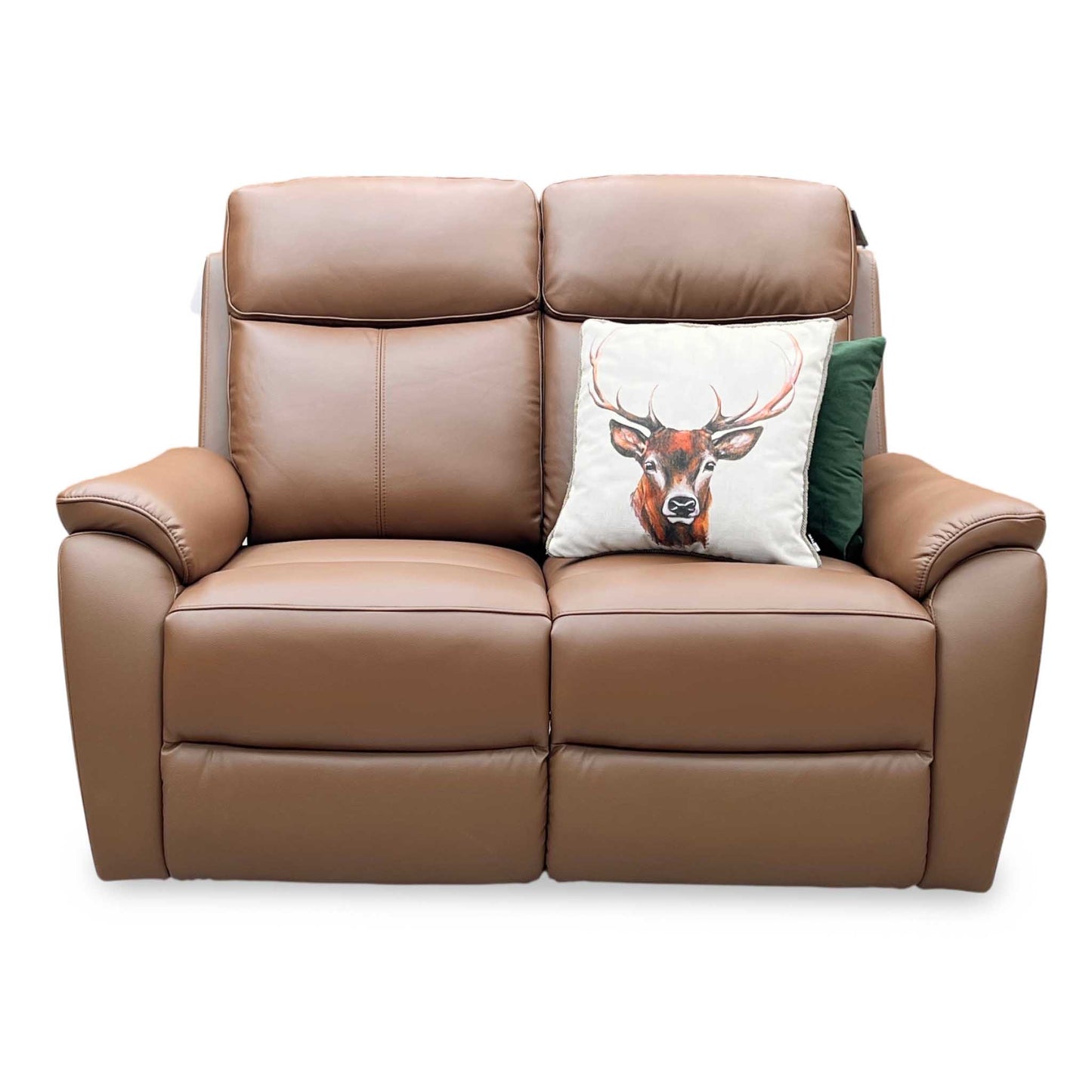 ‘Kingsmere’ Tan Brown Leather 2 Seater Power Recliner Sofa
