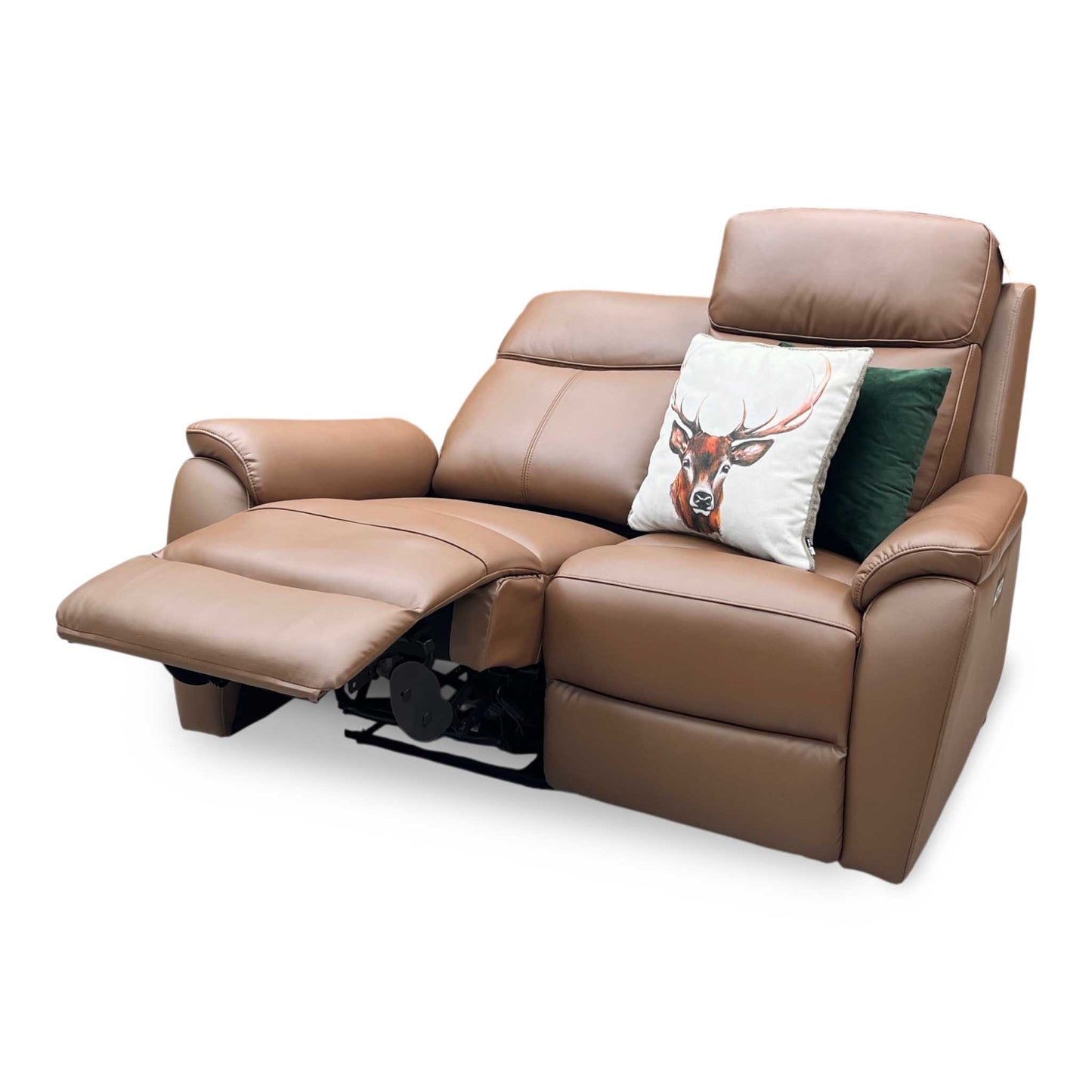 ‘Kingsmere’ Tan Brown Leather 2 Seater Power Recliner Sofa