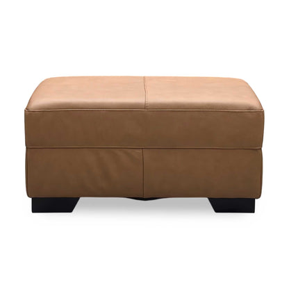 ‘Hampshire’ Brown Italian Leather Footstool