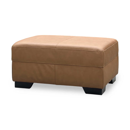 ‘Hampshire’ Brown Italian Leather Footstool