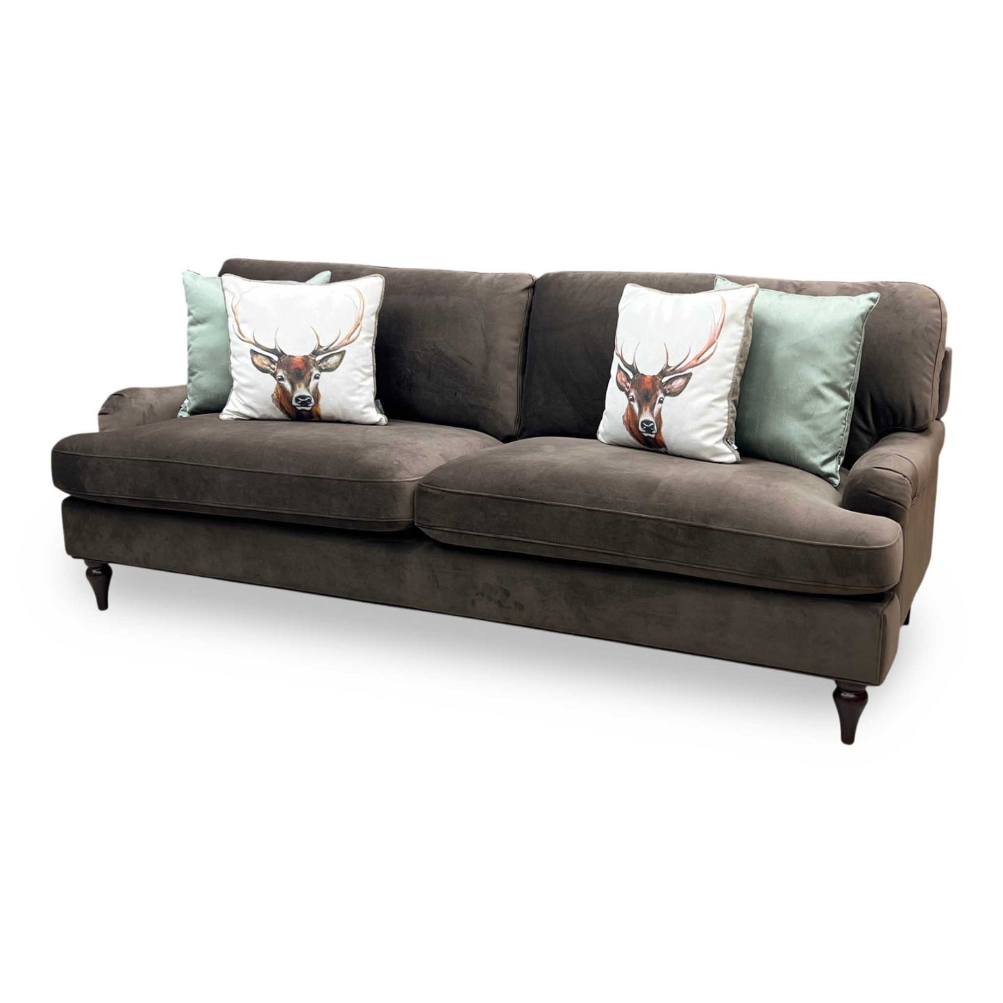 ‘Hampshire’ Cappuccino Brown Fabric 3 Seater Sofa