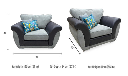 'Danube' Grey Fabric Armchair