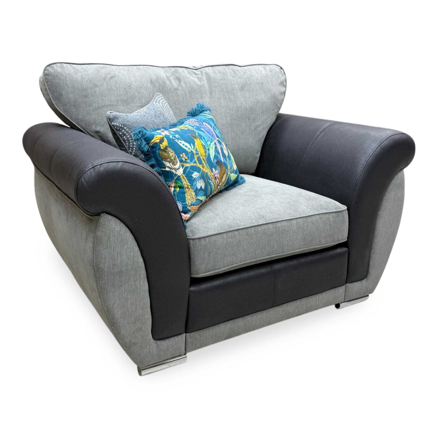 'Danube' Grey Fabric Armchair