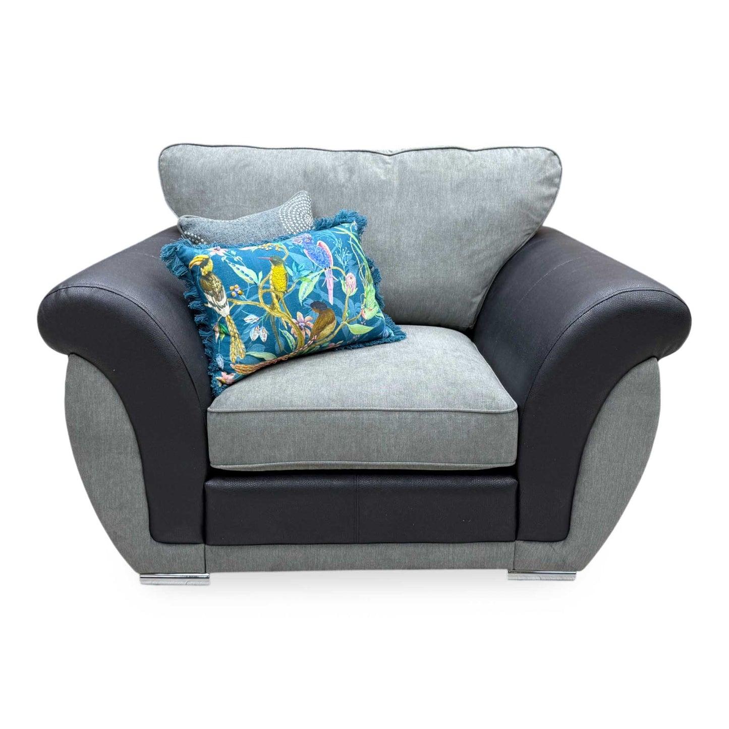 'Danube' Grey Fabric Armchair