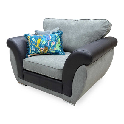 'Danube' Grey Fabric Armchair