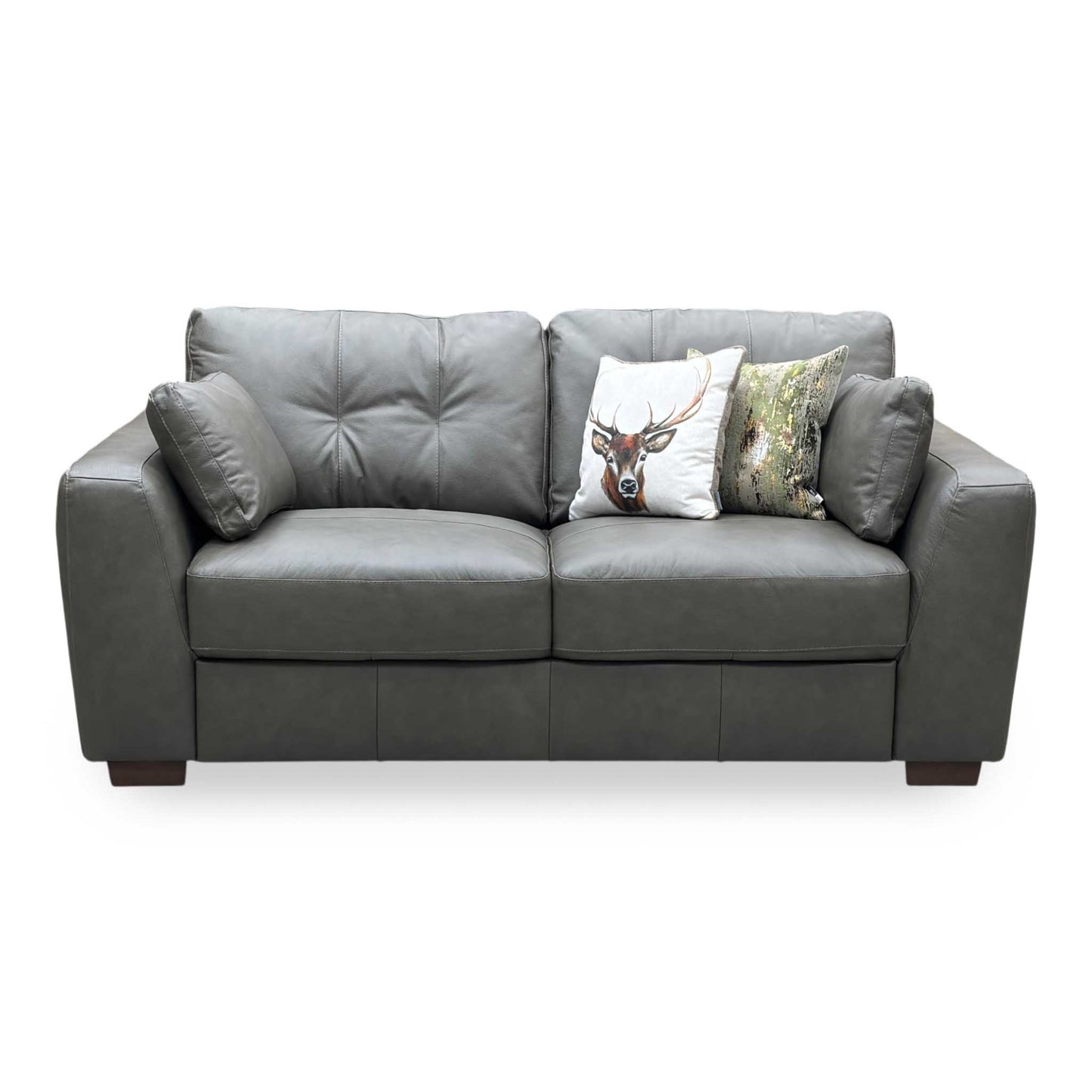 ‘Arden’ Denver Grey Italian Leather 3 Seater Sofa