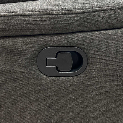 Detailed low-angle view under the base frame, showcasing the heavy-duty steel manual reclining mechanisms, reinforcing springs, and robust chassis engineering.