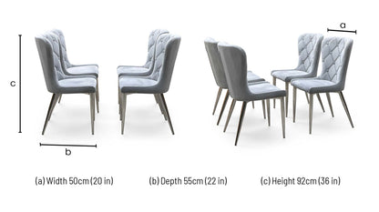‘Donnie’ Grey Fabric Set of 4 Dining Chairs