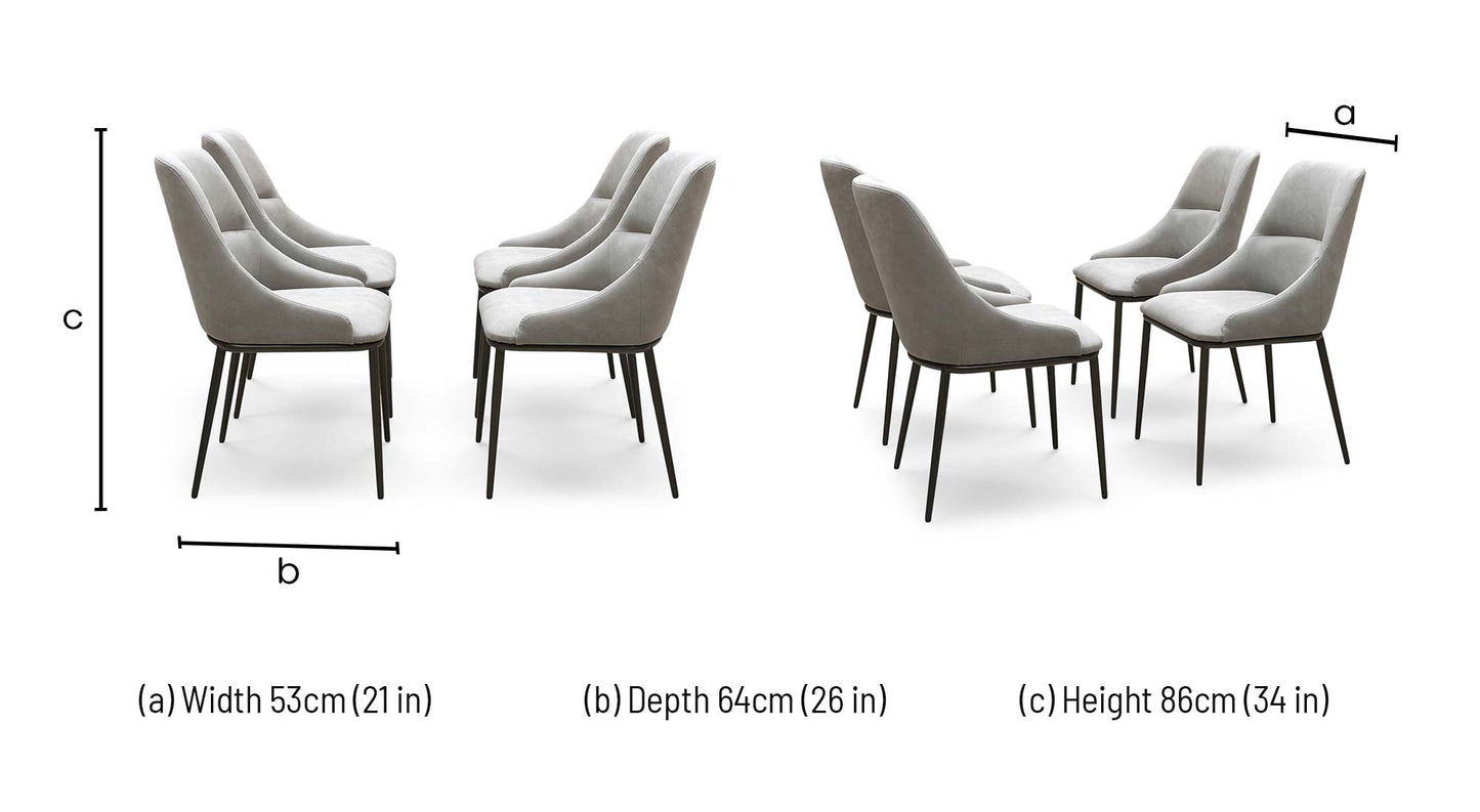 ‘Camino’ Taupe Faux Leather Fixed Dining Chair - Set of 4