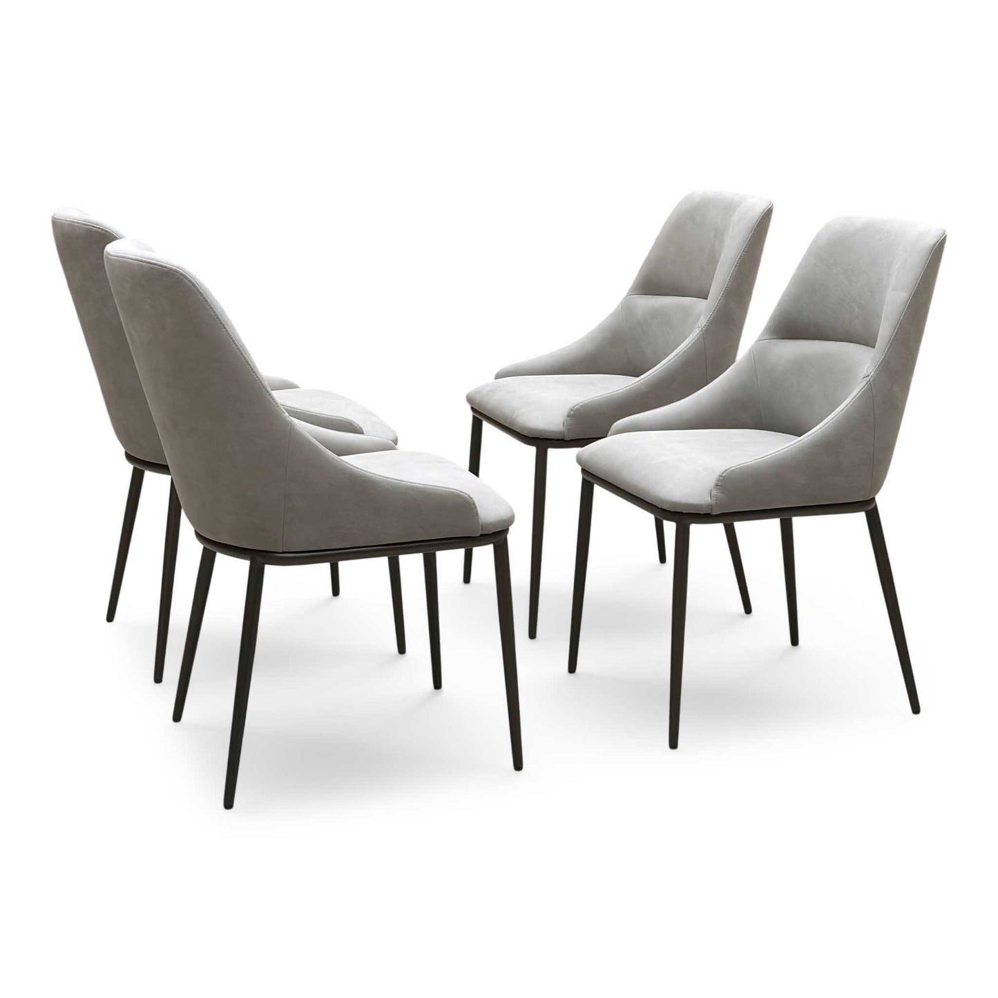 ‘Camino’ Taupe Faux Leather Fixed Dining Chair - Set of 4