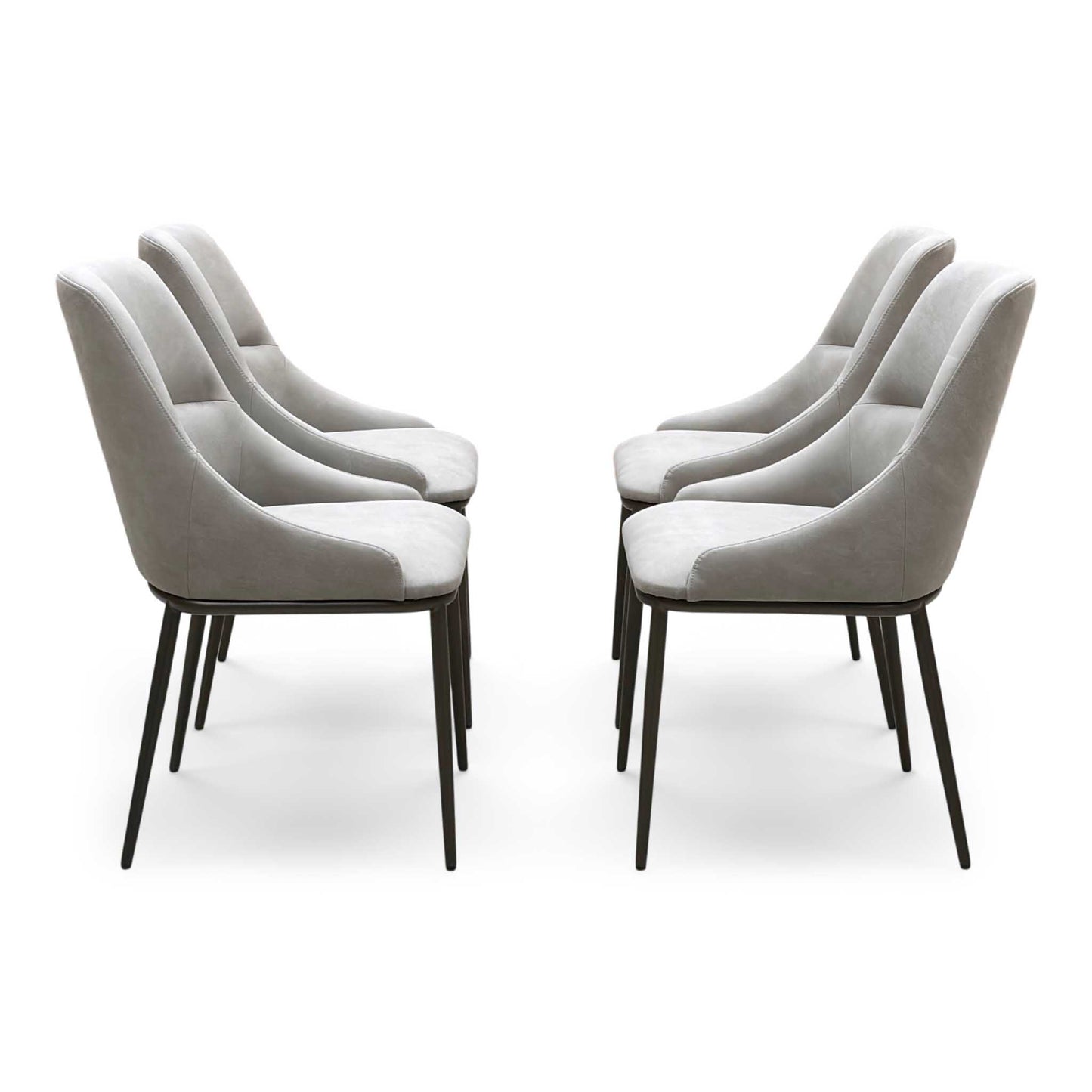 ‘Camino’ Taupe Faux Leather Fixed Dining Chair - Set of 4