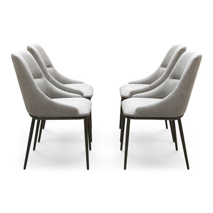 ‘Camino’ Taupe Faux Leather Fixed Dining Chair - Set of 4