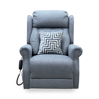‘Edin’ Grey Fabric Electric Rise and Recline Armchair