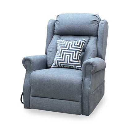 ‘Edin’ Grey Fabric Electric Rise and Recline Armchair