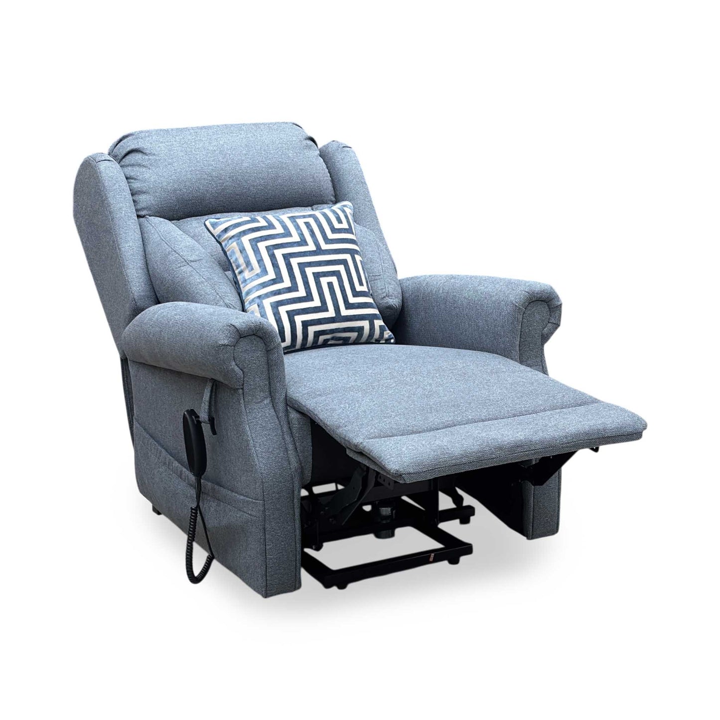 ‘Edin’ Grey Fabric Electric Rise and Recline Armchair