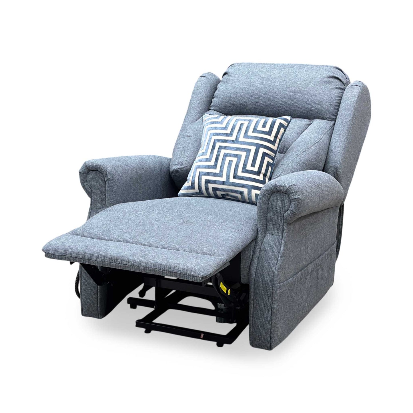 ‘Edin’ Grey Fabric Electric Rise and Recline Armchair