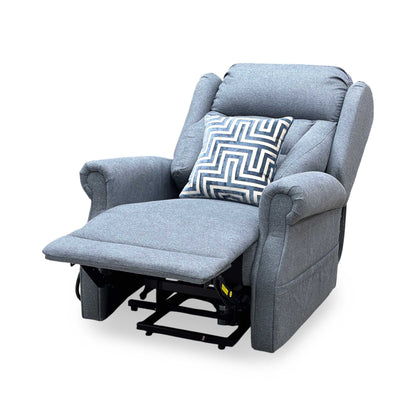 ‘Edin’ Grey Fabric Electric Rise and Recline Armchair