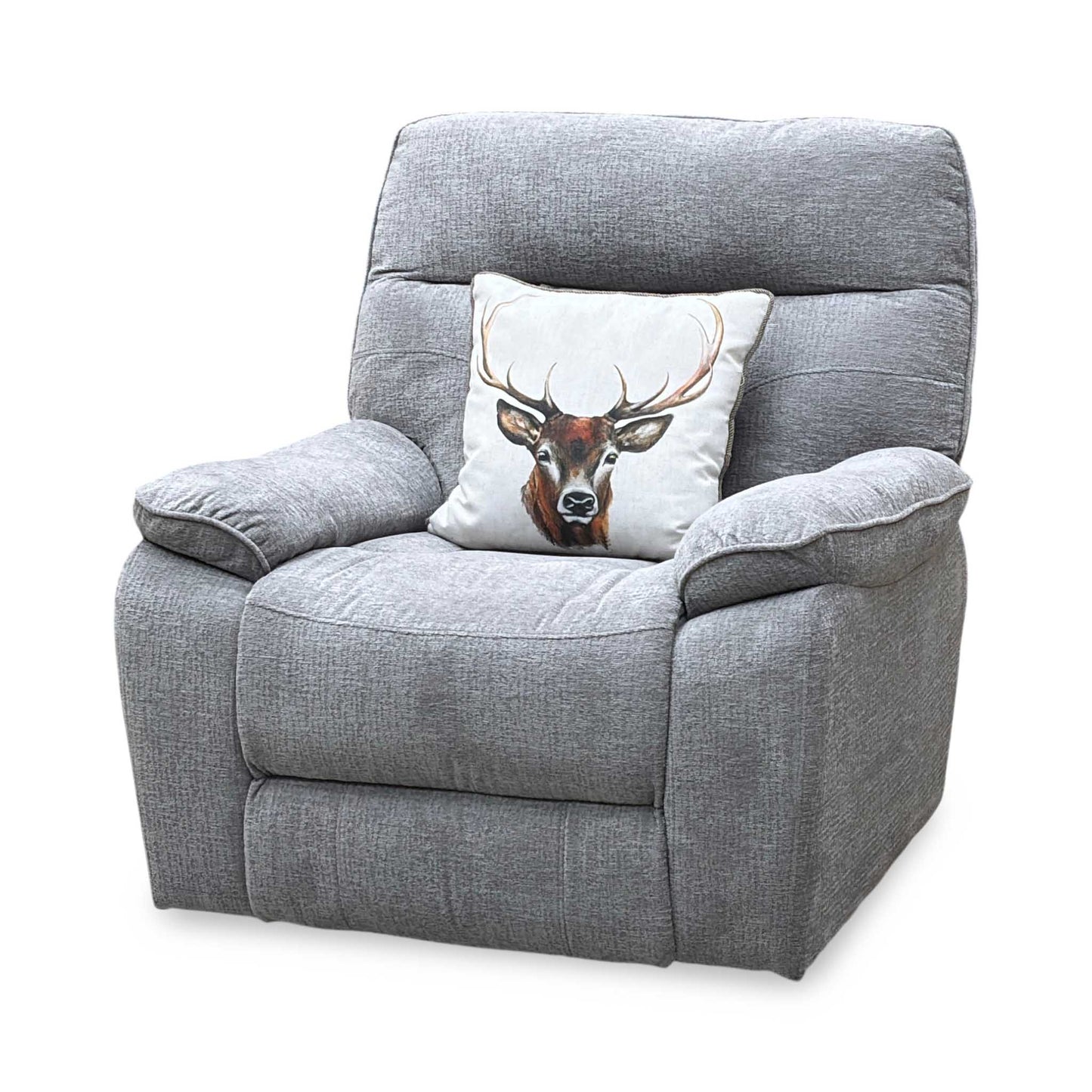 ‘Paulo’ Grey Fabric Electric Rise and Recline Massage Armchair with Heating Function