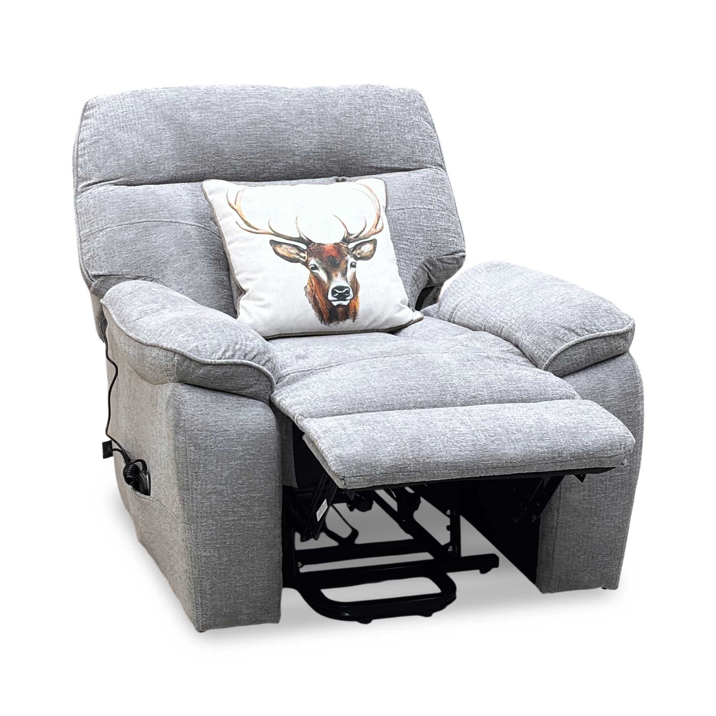 ‘Paulo’ Grey Fabric Electric Rise and Recline Massage Armchair with Heating Function
