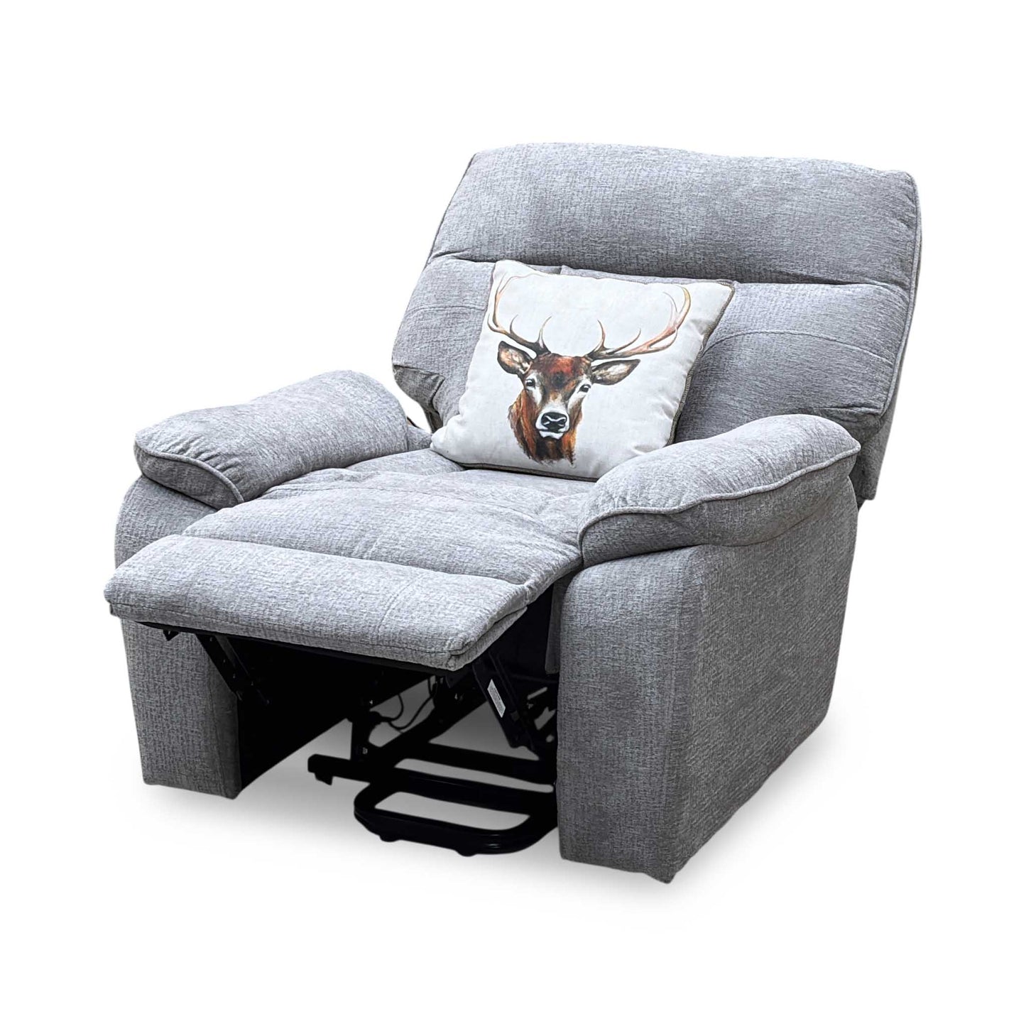 ‘Paulo’ Grey Fabric Electric Rise and Recline Massage Armchair with Heating Function