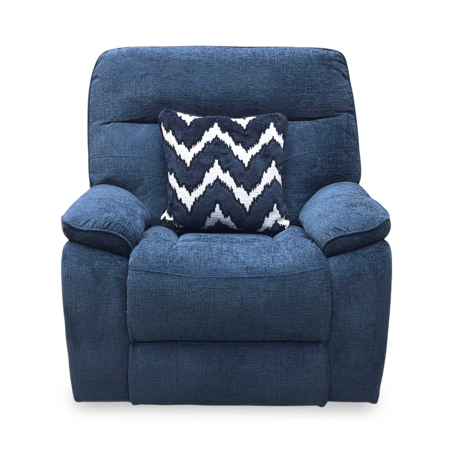 ‘Paulo’ Blue Fabric Electric Rise and Recline Massage Armchair with Heating Function