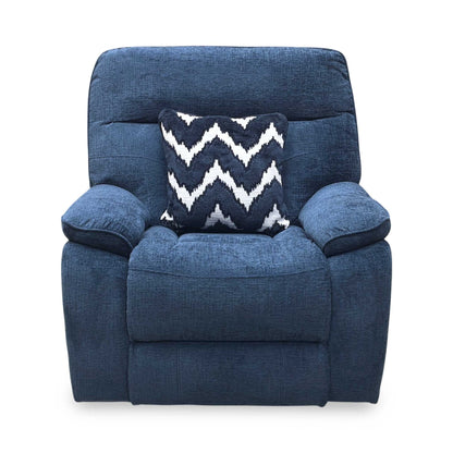 ‘Paulo’ Blue Fabric Electric Rise and Recline Massage Armchair with Heating Function