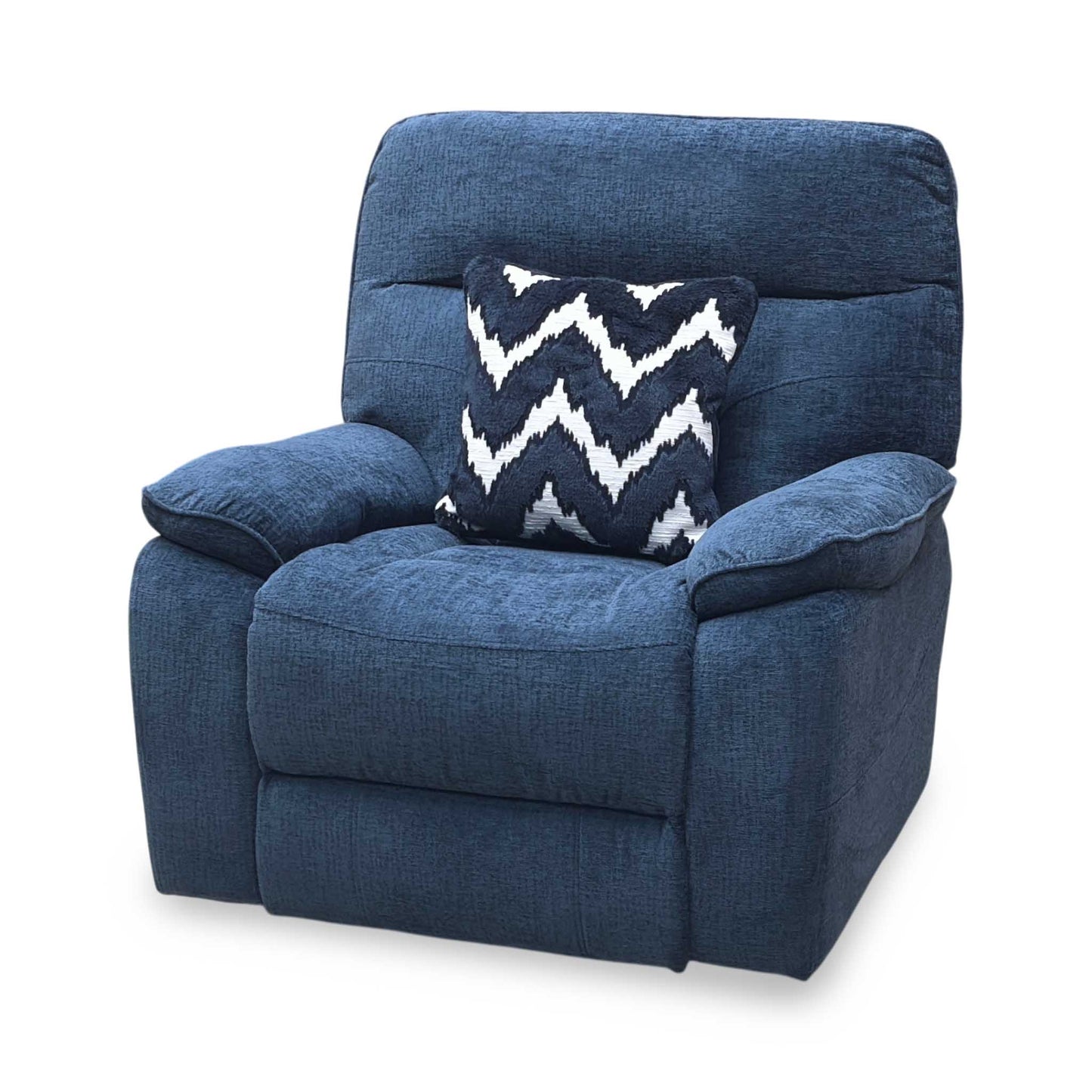‘Paulo’ Blue Fabric Electric Rise and Recline Massage Armchair with Heating Function