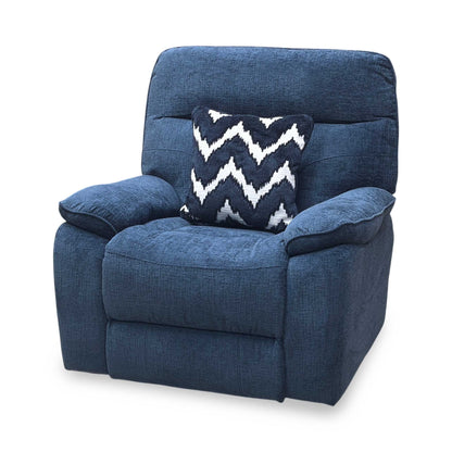 ‘Paulo’ Blue Fabric Electric Rise and Recline Massage Armchair with Heating Function