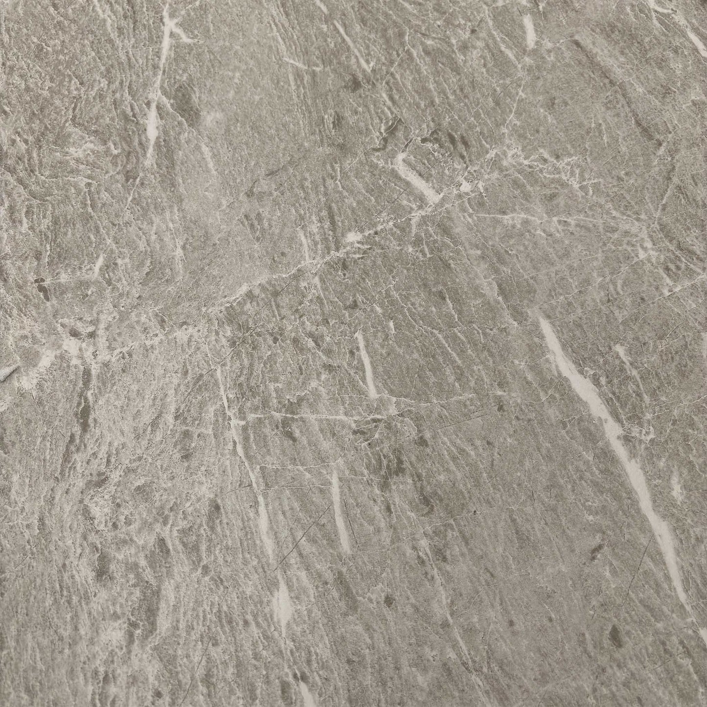 High-definition close-up macro view of the ceramic table top, detailing the premium stone-look matte finish, scratch-resistant mineral pattern texture, and clean beveled edge profile.