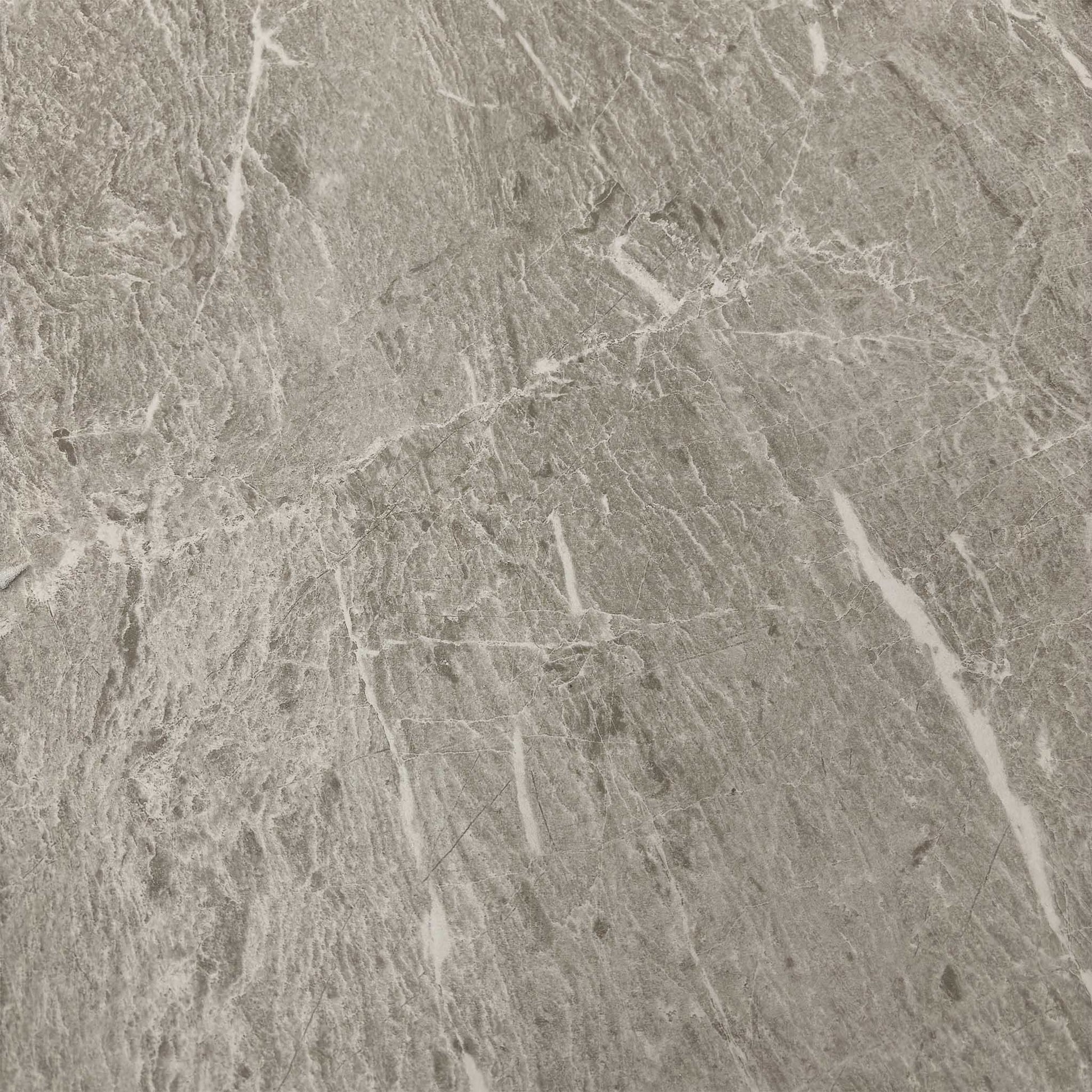 High-definition close-up macro view of the ceramic table top, detailing the premium stone-look matte finish, scratch-resistant mineral pattern texture, and clean beveled edge profile.