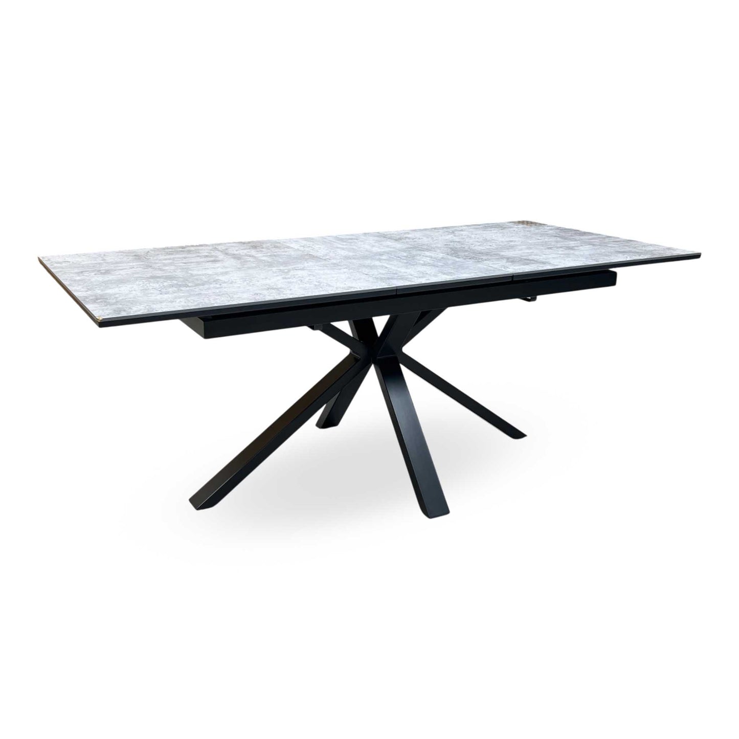 'Moon’ Grey Concrete Effect Pop-Up Extending Dining Table